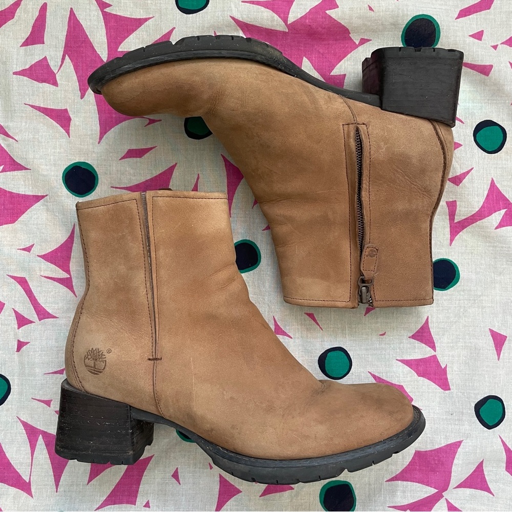 Timberland brown ankle boots with heel